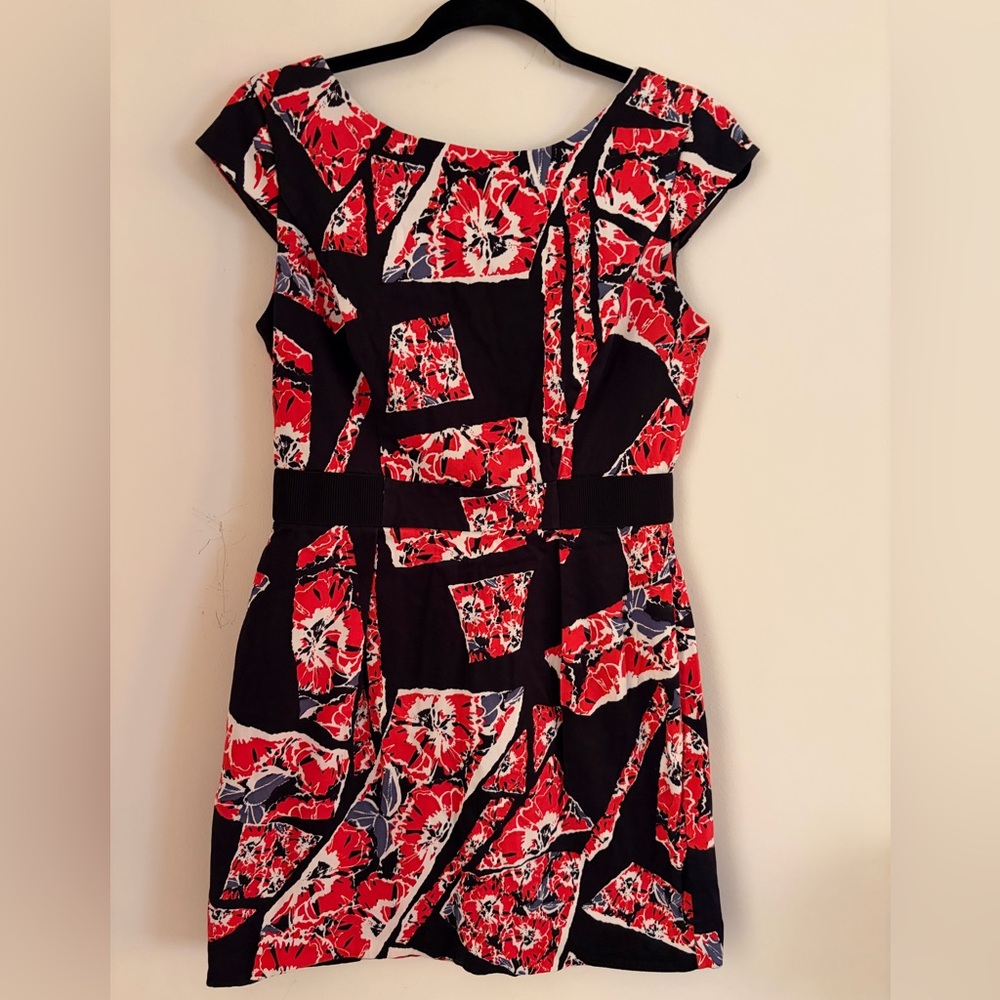 French Connection Red And Black Patterned Mini Dr… - image 3
